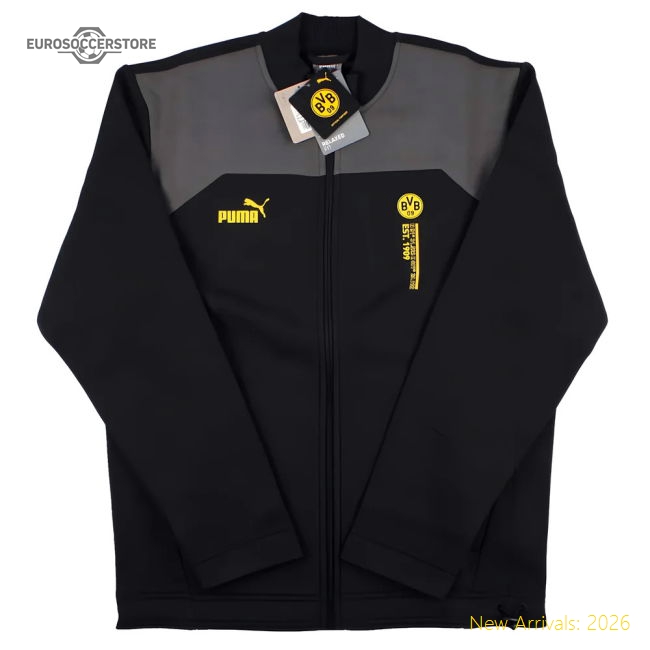 2023-2024 Borussia Dortmund FtblCulture Track Jacket (Black)-Football Shirts Shop