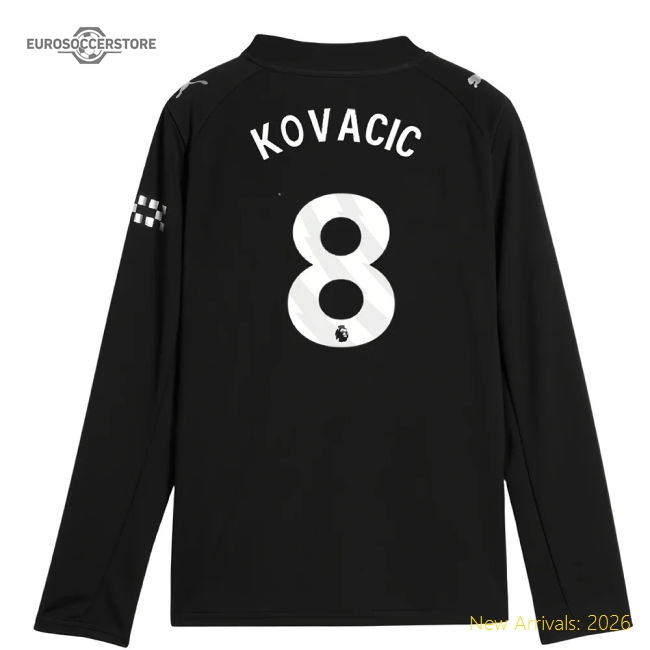 2025-2026 Man City Long Sleeve Away Shirt (Kids) (Kovacic 8)-Football Shirts Shop