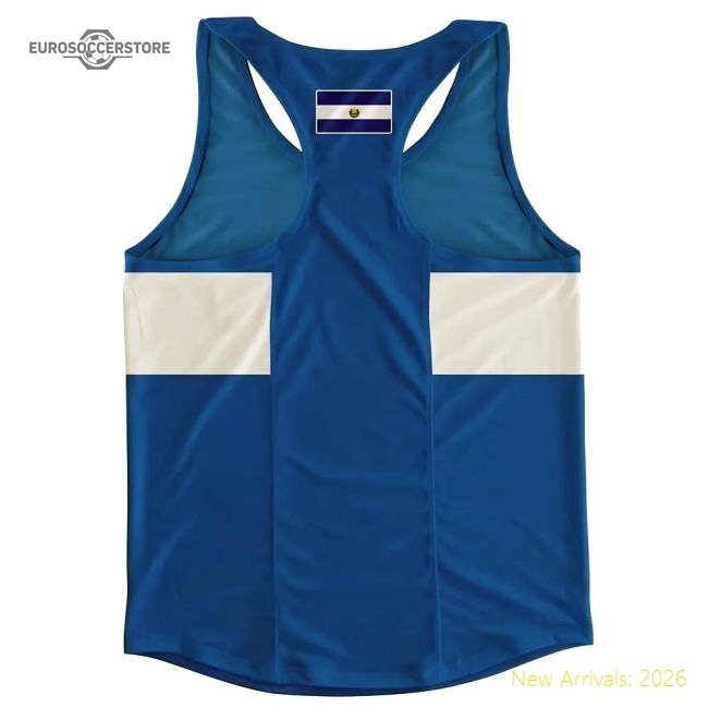 El Salvador Flag Running Vest-Football Shirts Shop