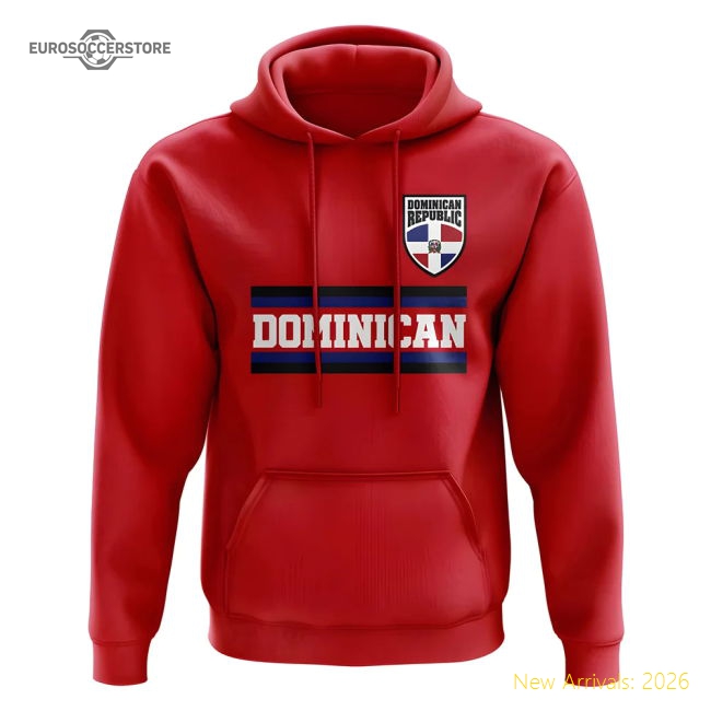 Dominican Republic Core Football Country Hoody (Red)-Football Shirts Shop