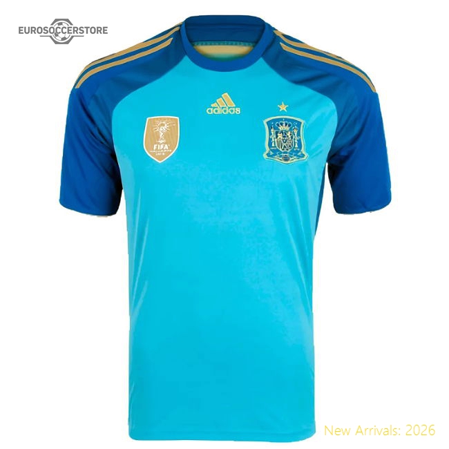 2014-2015 Spain Home Goalkeeper Shirt (Blue)-Football Shirts Shop