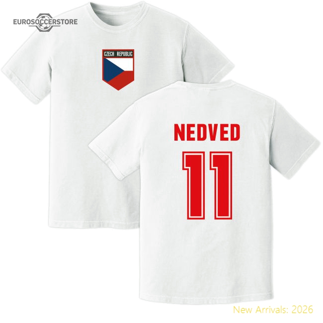Nedved Czech Republic Training Jersey (White)-Football Shirts Shop