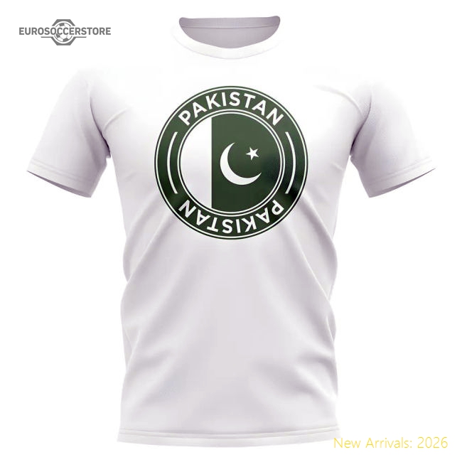 Pakistan Football Badge T-Shirt (White)-Football Shirts Shop