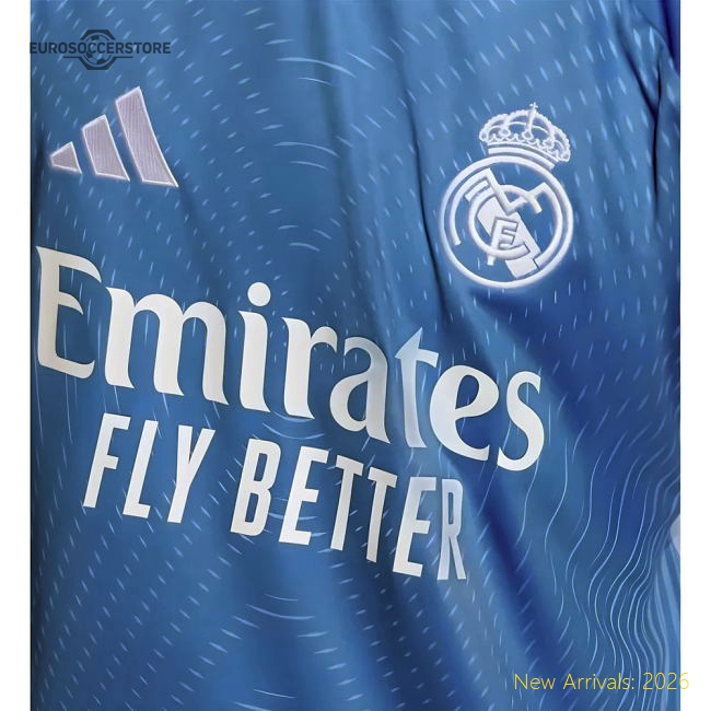 2025-2026 Real Madrid Home Goalkeeper Shirt (Blue) - Kids-Football Shirts Shop