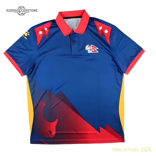 2024-2025 Nepal Cricket Polo Shirt (Blue)-Football Shirts Shop
