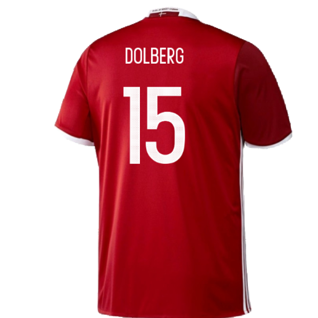 Denmark 2016-17 Home Shirt ((Excellent) 3XL) (Dolberg 15)-Football Shirts Shop