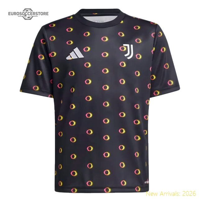 2024-2025 Juventus Pre-Match Shirt (Black) - Kids-Football Shirts Shop