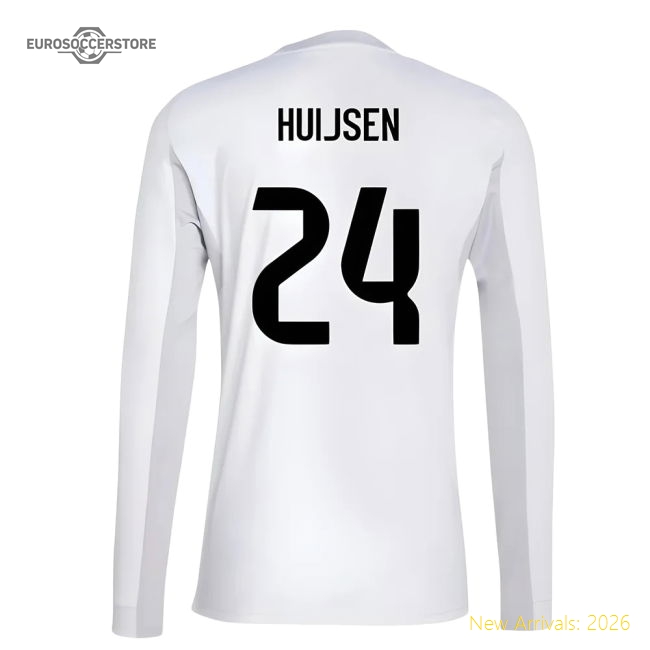 2025-2026 Real Madrid Long Sleeve Home Shirt (Huijsen 24)-Football Shirts Shop