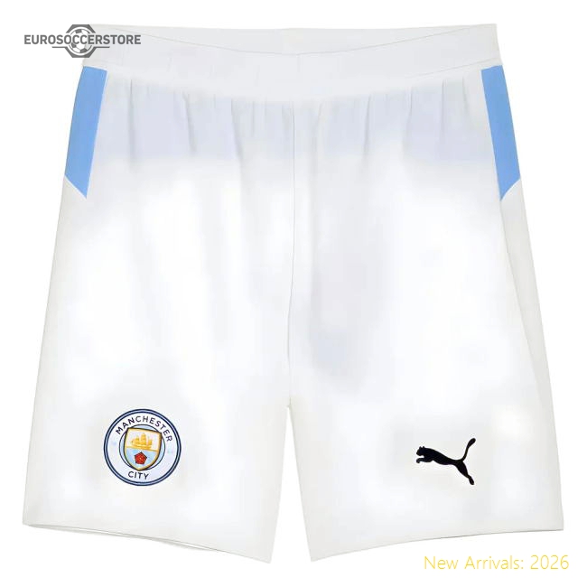 2025-2026 Man City Home Shorts (White)-Football Shirts Shop