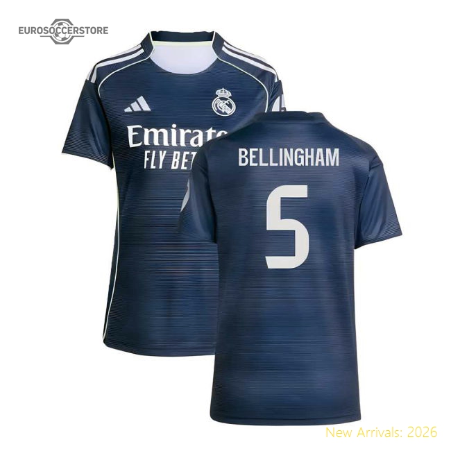 2025-2026 Real Madrid Authentic Away Shirt (Womens) (Bellingham 5)-Football Shirts Shop