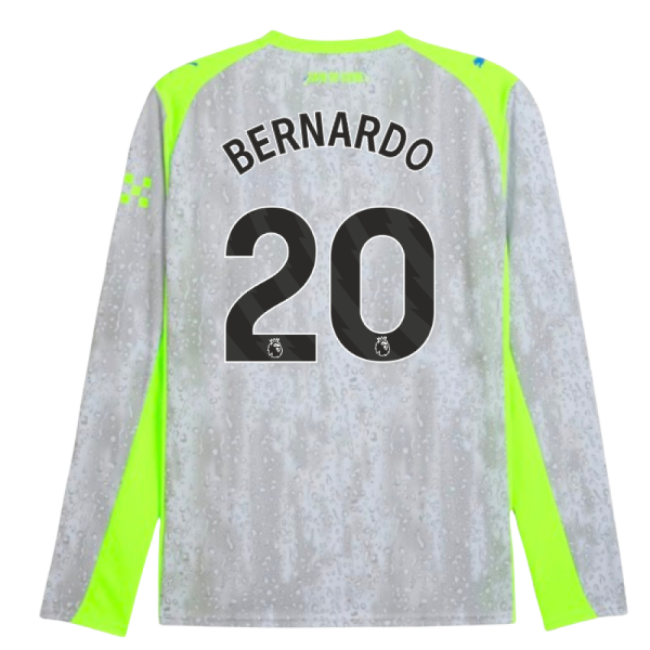 2025-2026 Man City Long Sleeve Third Shirt (Bernardo 20)-Football Shirts Shop