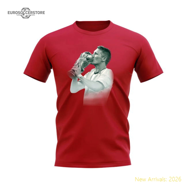 Bastian Schweinsteiger Germany Legend T-Shirt (Red)-Football Shirts Shop