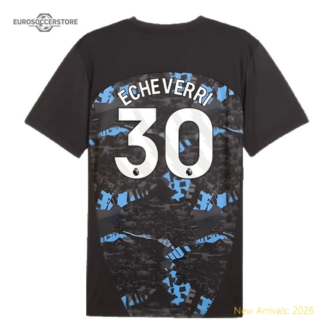 2024-2025 Man City Prematch SS Jersey (Strong Gray) (Echeverri 30)-Football Shirts Shop