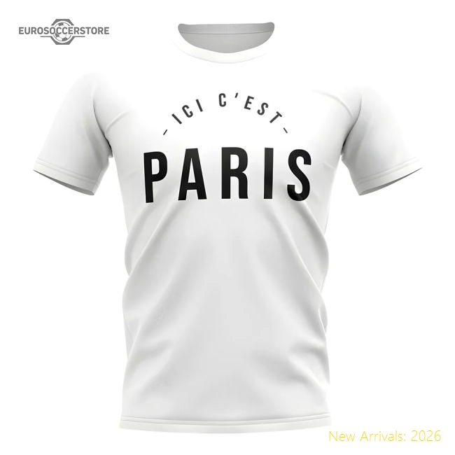 Messi Ici C\'est Paris T-Shirt (White)-Football Shirts Shop