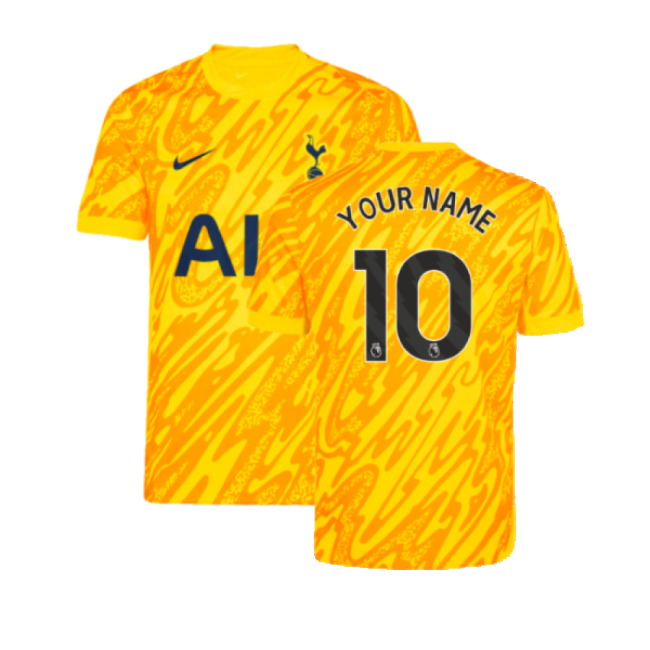 2024-2025 Tottenham Home Goalkeeper Shirt (Orange) - Kids (Your Name)-Football Shirts Shop