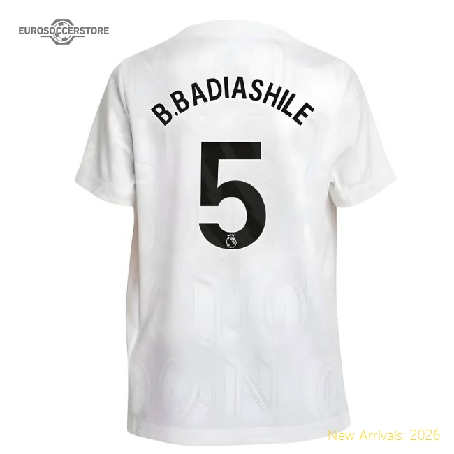 2025-2026 Chelsea Pre-Match Shirt (White) - Kids (B.Badiashile 5)-Football Shirts Shop
