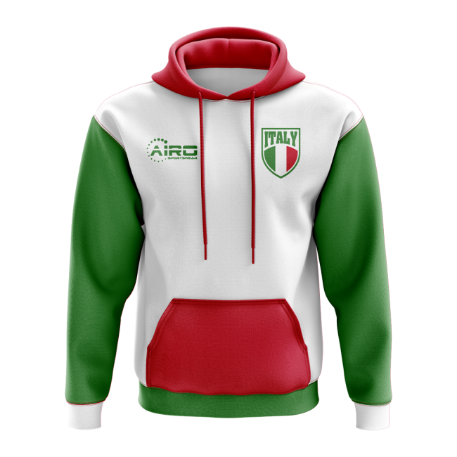 Italy Concept Country Football Hoody (White)-Football Shirts Shop