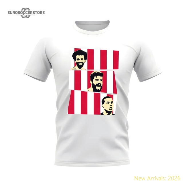Salah Alisson van Dijk Liverpool Trio T-Shirt (White)-Football Shirts Shop