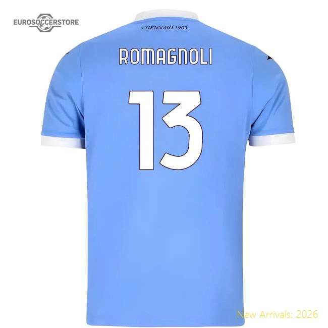 2025-2026 Lazio Home Shirt (Romagnoli 13)-Football Shirts Shop
