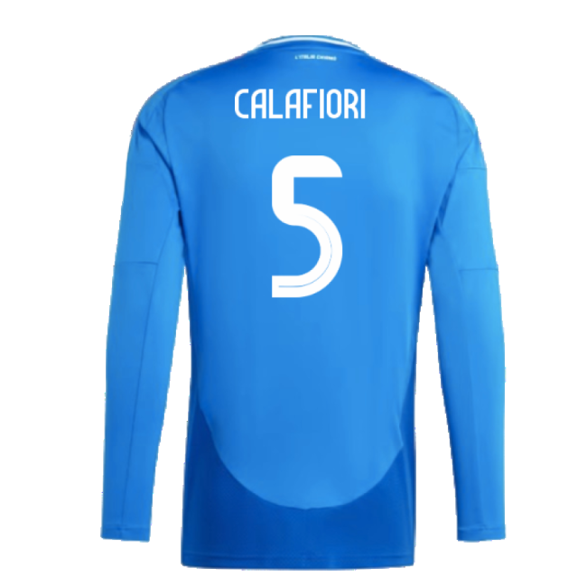 2024-2025 Italy Long Sleeve Home Shirt (CALAFIORI 5)-Football Shirts Shop