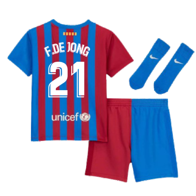 2021-2022 Barcelona Vapor Match Home Shirt (F.DE JONG 21)-Football Shirts Shop