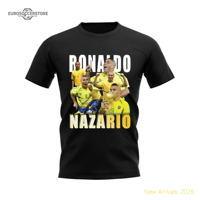 Ronaldo Nazario Bootleg T-Shirt (Black)-Football Shirts Shop
