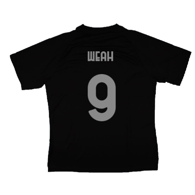 2023-2024 AC Milan Pre-Match Jersey (Black) (Weah 9)-Football Shirts Shop