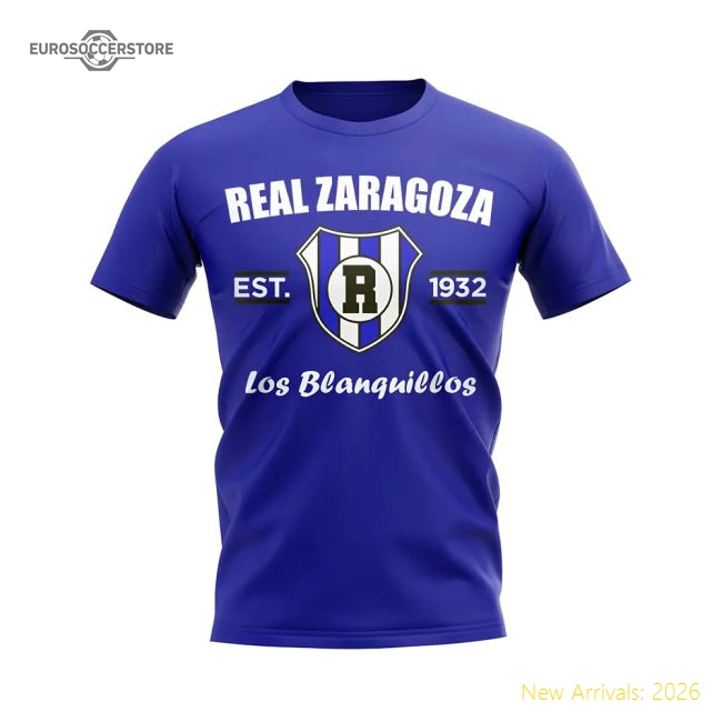 Real Zaragoza Established Football T-Shirt (Blue)-Football Shirts Shop