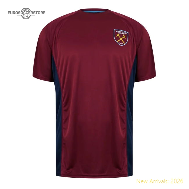 West Ham United Poly T-Shirt (Claret/Blue)-Football Shirts Shop