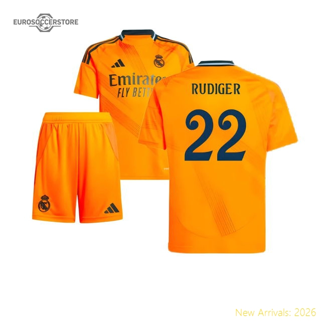 2024-2025 Real Madrid Away Youth Kit (Rudiger 22)-Football Shirts Shop