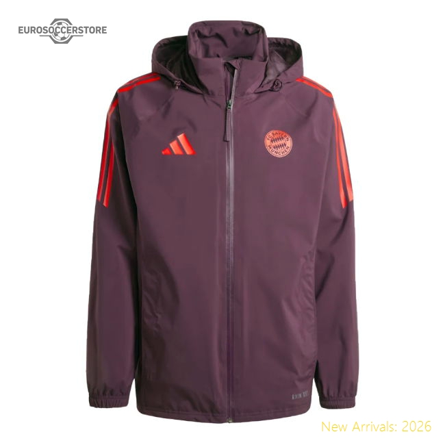 2024-2025 Bayern Munich Rain Jacket (Shadow Maroon)-Football Shirts Shop