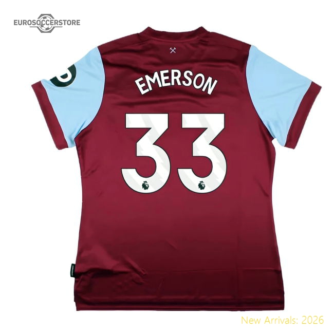 2023-2024 West Ham United Home Shirt (Womens) (EMERSON 33)-Football Shirts Shop