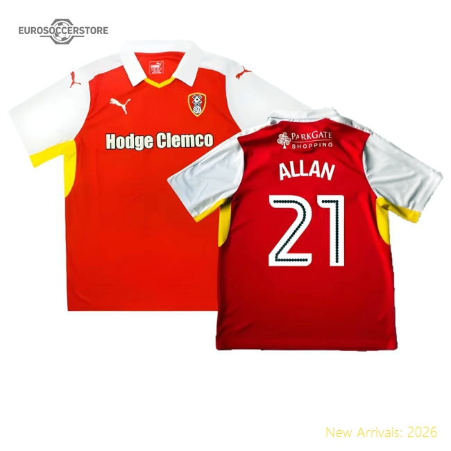 Rotherham 2016-17 Home Shirt ((Good) XL) (Allan 21)-Football Shirts Shop