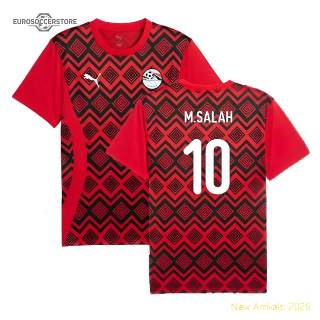 2024-2025 Egypt Prematch SS Jersey (Red) (M.Salah 10)-Football Shirts Shop