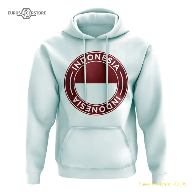 Indonesia Football Badge Hoodie (White)-Football Shirts Shop