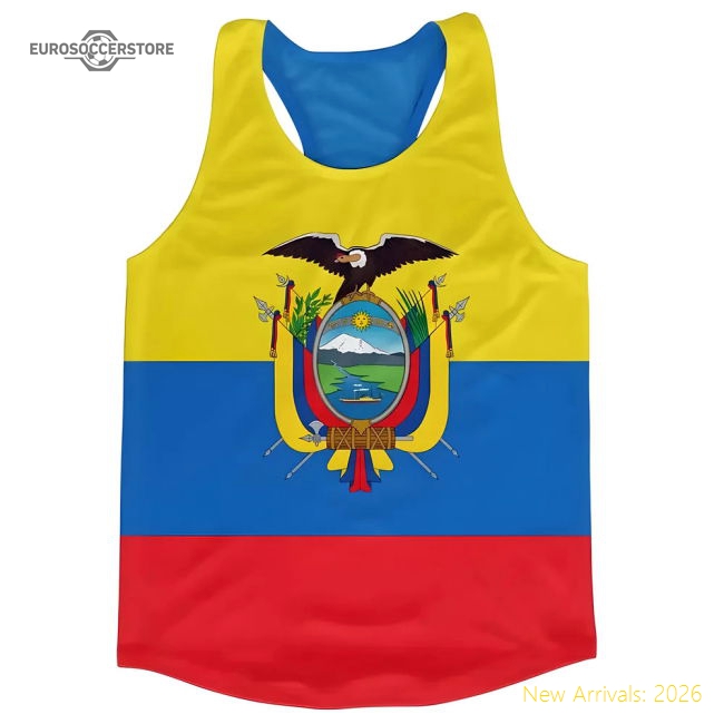Ecuador Flag Running Vest-Football Shirts Shop