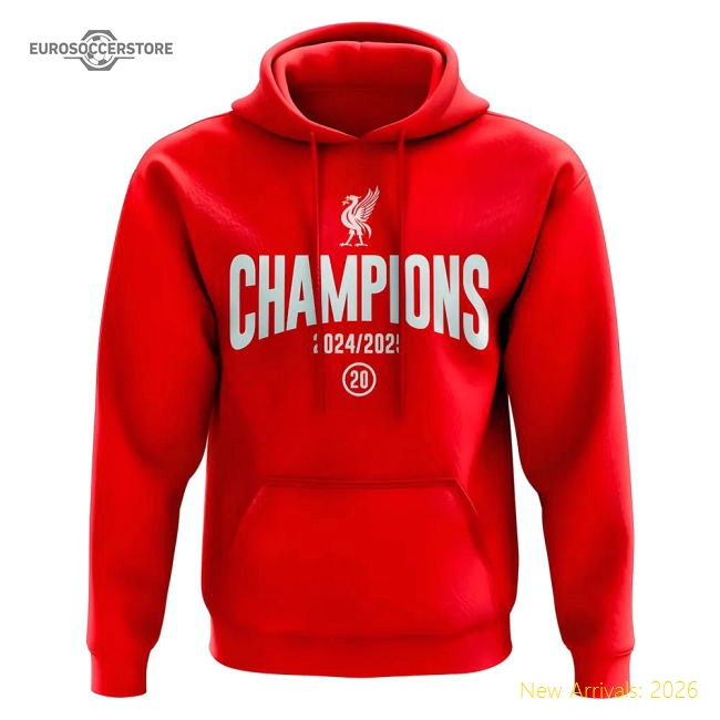 Liverpool 2024-2025 Champions Hoody (Red)-Football Shirts Shop