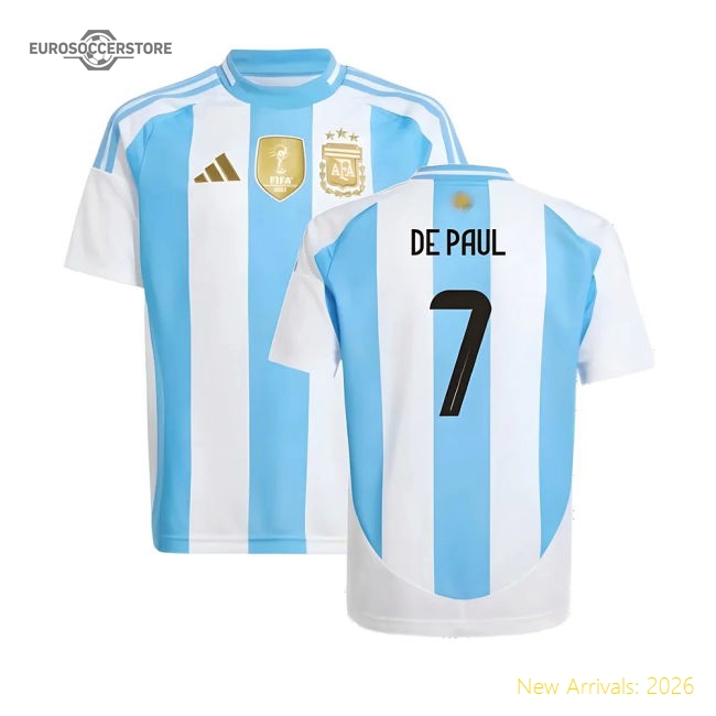 2024-2025 Argentina Home Shirt (Kids) (DE PAUL 7)-Football Shirts Shop