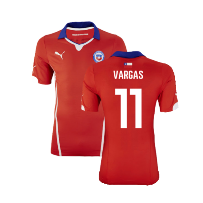 Chile 2014-15 Home Shirt ((Excellent) XL) (Vargas 11)-Football Shirts Shop