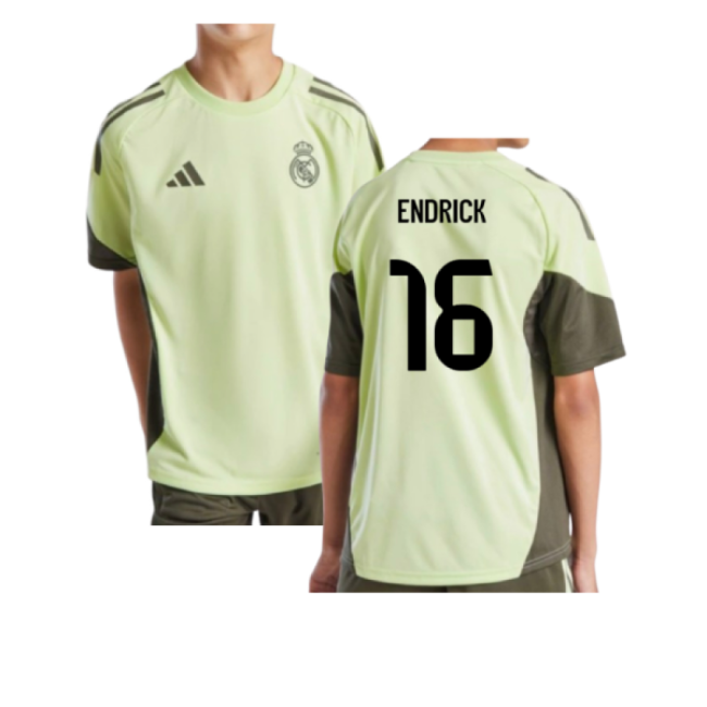 2025-2026 Real Madrid Training Jersey (Almost Lime) - Kids (Endrick 16)-Football Shirts Shop