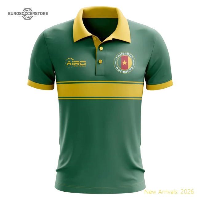 Cameroon Concept Stripe Polo Shirt (Green)-Football Shirts Shop
