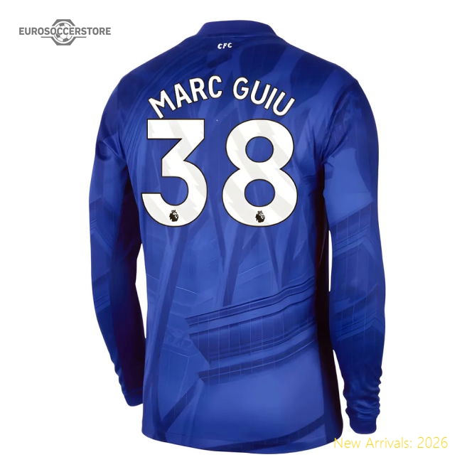 2025-2026 Chelsea Home Long Sleeve Shirt (Marc Guiu 38)-Football Shirts Shop