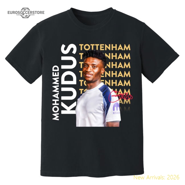 Mohammed Kudus Tottenham New Signing T-Shirt (Black)-Football Shirts Shop