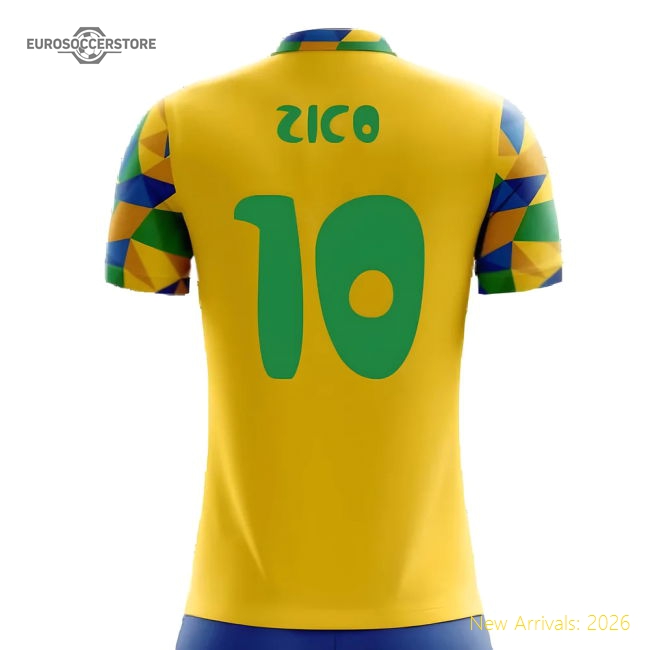 2025-2026 Brazil Home Concept Football Shirt (Zico 10) - Kids-Football Shirts Shop
