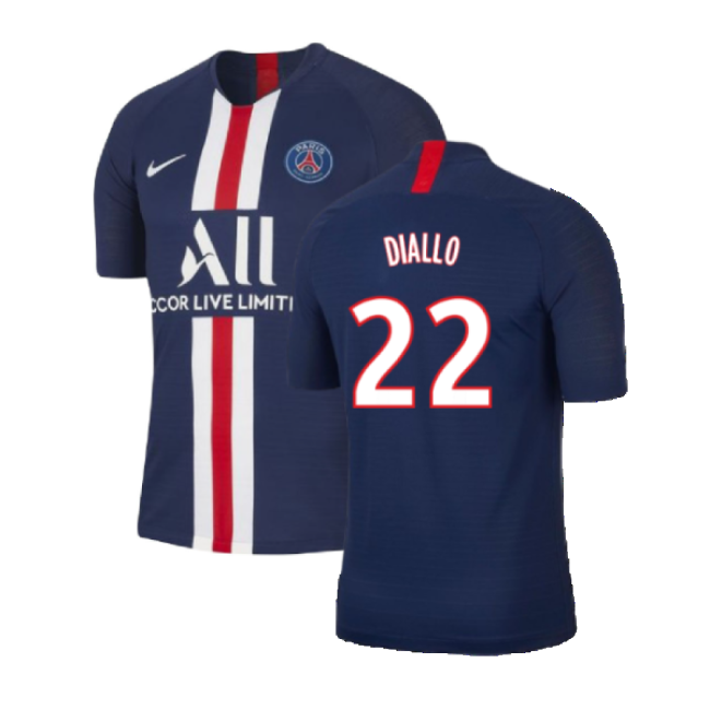 PSG 2019-20 Home Nike Vaporknit Shirt ((Mint) S) (Diallo 22)-Football Shirts Shop