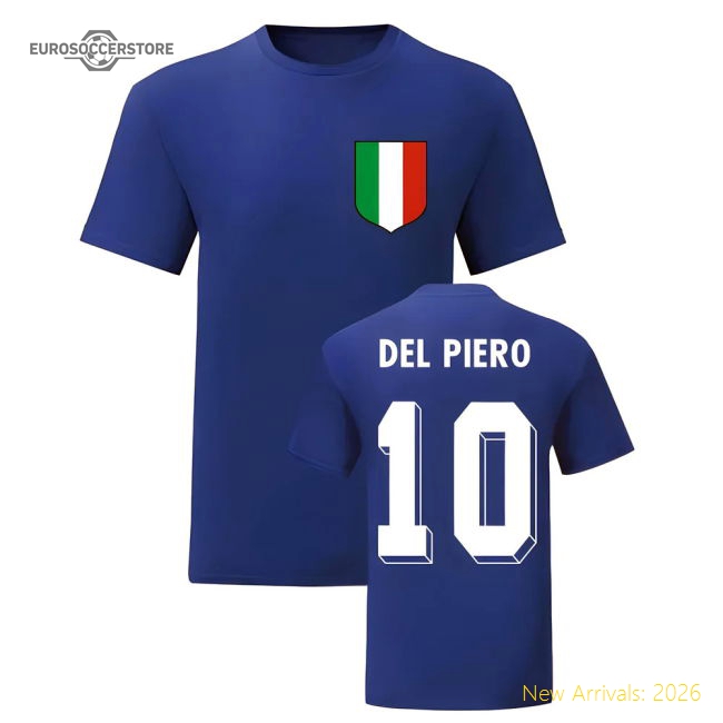 Alessandro Del Piero Italy National Hero Tee\'s (Blue)-Football Shirts Shop