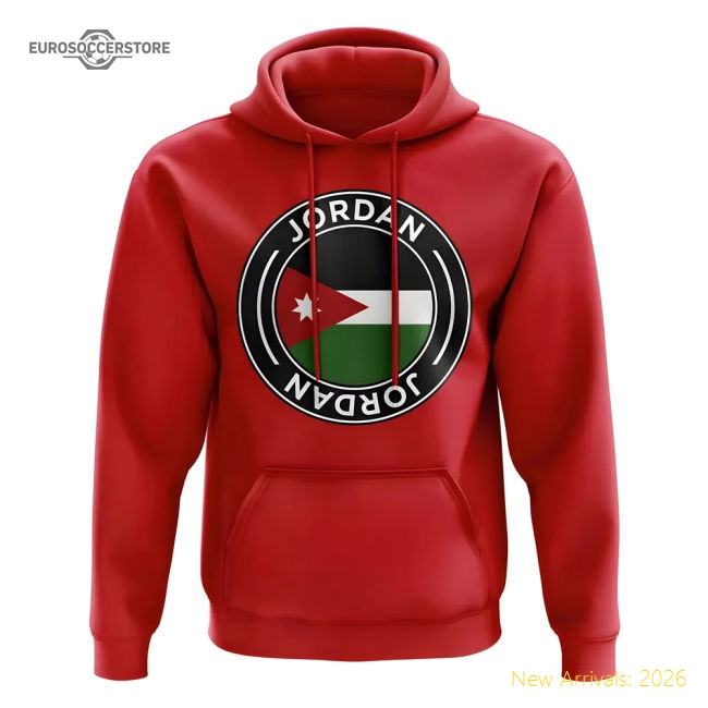 Jordan Football Badge Hoodie (Red)-Football Shirts Shop