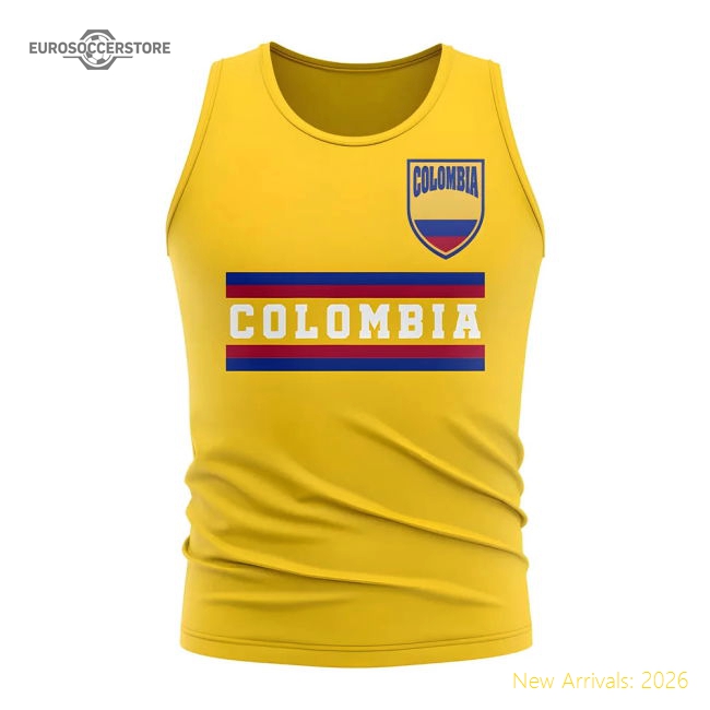 Colombia Core Football Country Sleeveless Tee (Yellow)-Football Shirts Shop