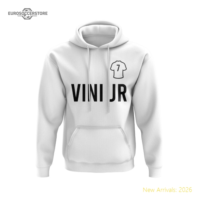 Vini Jr Real Madrid Number Hoody (White)-Football Shirts Shop