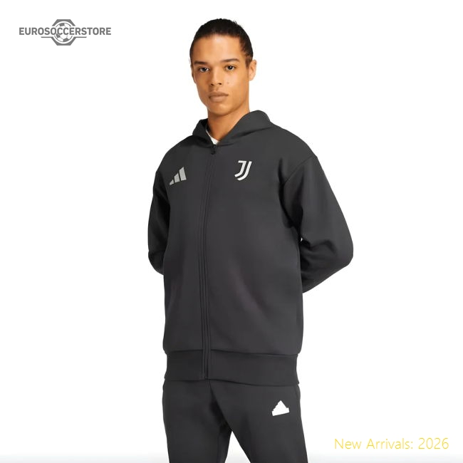 2024-2025 Juventus Anthem Jacket (Black)-Football Shirts Shop